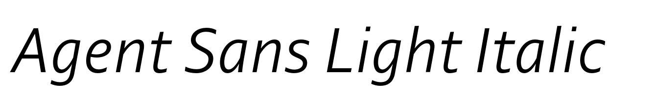 Agent Sans Light Italic